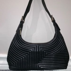 Textured Black Bally Handbag